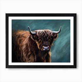 A Highland cow. Art Print