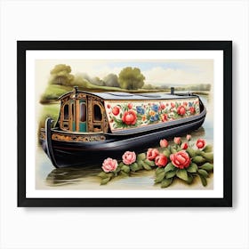 Default Traditional Tole Painting Design For A Canal Boat Or A 0 Art Print