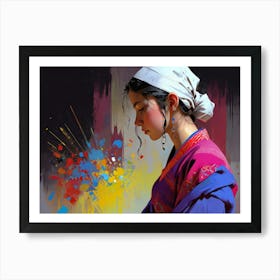 Chinese Girl Painting Art Print