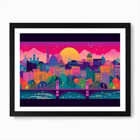 Budapest Skyline Art Print