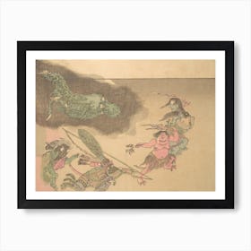 Night Parade of A Hundred Demons Kawanabe Kyosai Vintage Japanese Woodblock Print Yokai 23 Art Print