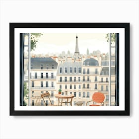 Paris Eiffel Tower Landscape Watercolour Art Print