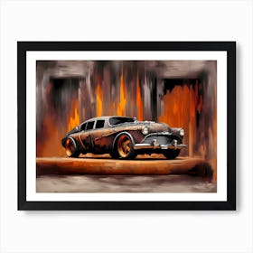 Old Car Painting 1 Art Print