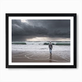 Stormy Day At The Beach Art Print