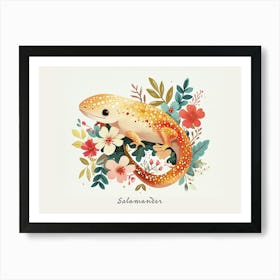 Little Floral Salamander Poster Art Print