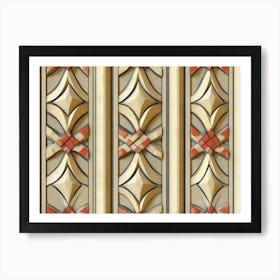 Seamless Relief Sculpture Designation Retro Pattern Curve Cross Art Print