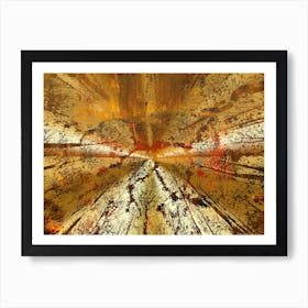 Gold Red Orange Abstract Art Print Art Print