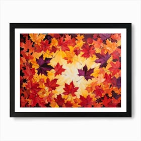 An Abstract Design Of Autumndisplaying A Group Of Maple Leaves With A Brilliant Interplay Of Leaf T (1) 2 Art Print