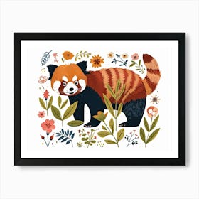 Little Floral Red Panda 2 Art Print