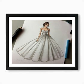 Wedding Dress Drawing 2 Art Print