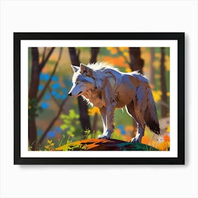 Wolf In The Forest 3 Art Print