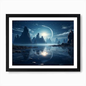 Moonlight Landscape Art Print