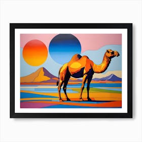 Camel Under Two Suns Art Print