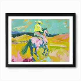 Neon Cowboy In Black Hills South Dakota 1 Painting Art Print