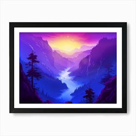 Sunset In The Mountains 94 Art Print