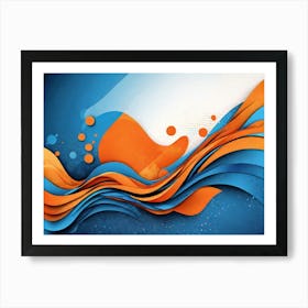 Abstract Blue And Orange Art Print