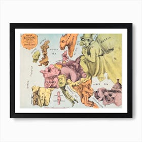 War Map Of Europe As Seen Through French Eyes Art Print