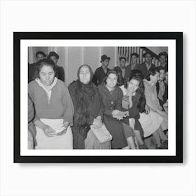 Mexican Pecan Workers Waiting In Union Hall For Assignment To Work, San Antonio, Texas By Russell Lee 1 Art Print