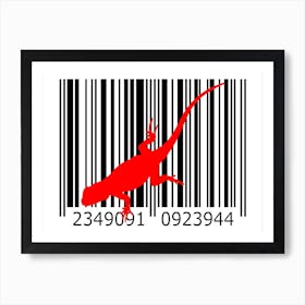 Funny Barcode Animals Art Illustration In Painting Style 091 Art Print