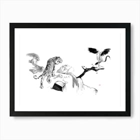 Tiger And Crane Art Print