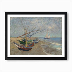 Fishing Boats On The Beach At Saintes Maries, Vincent Van Gogh Art Print