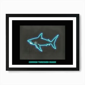 Neon Blue Common Thresher Shark 3 Poster Art Print