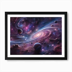 Galaxy In Space Paintings Art Print 1 Art Print