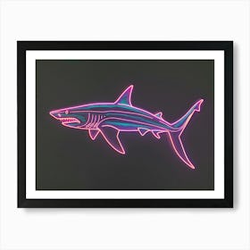 Neon Pastel Pink Blue Shark 7 Art Print