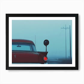 Old Car In The Fog Art Print