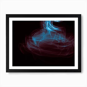 Glowing Abstract Curved Blue And Red Lines 1 Art Print