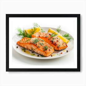 Salmon On A Plate 6 Art Print