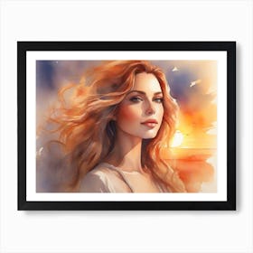 Woman In The Sun 4 Art Print