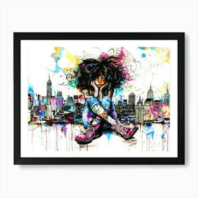 Urban Boredom - Little Miss Wise Art Print