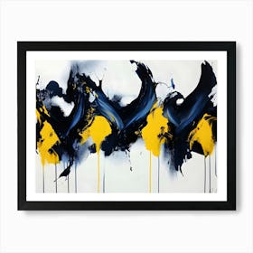 Blue And Yellow Abstract Painting 3 Art Print