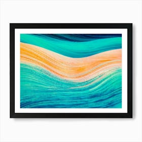 Abstract Background Featuring A Wave Cresting With Vibrant Tropical Ocean Hues Merge Of Turquoise A (4) Art Print