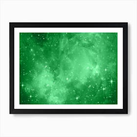 Emerald Galaxy Space Background Art Print