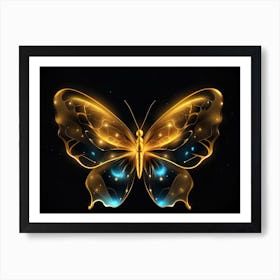 Golden Butterfly 17 Art Print