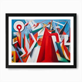 Abstract Painting Capturing The Essence Of Confusion And Joy Where A Human Figure Colored Vibrant 2 1 Art Print