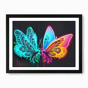 Neon Butterflies 2 Art Print