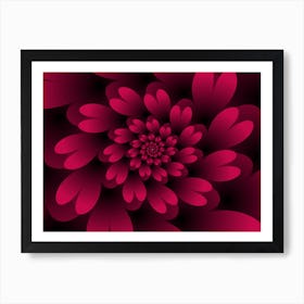 Red Floral Satin Wallpaper Art Print