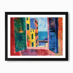 Marseille From The Window View Painting 1 Art Print