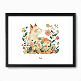 Little Floral Cat 3 Poster Art Print