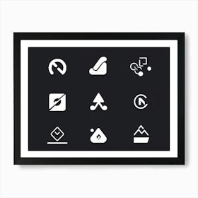 Abstract Vector Icons Set For A Modern Web Navigation Interface Incorporating Minimalist Design Sc Art Print