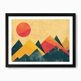 Mountains And Sun Art Print