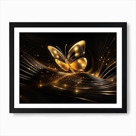 Golden Butterfly 85 Art Print