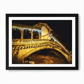 The Rialto Bridge At Night Art Print