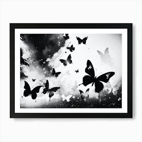 Black And White Butterflies 25 Art Print