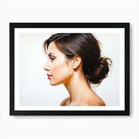 Side Profile Of Beautiful Woman Oil Painting 96 Art Print