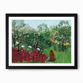 Tropical Forest With Monkeys, Henri Rousseau Art Print