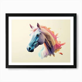 Horse Animal Abstract Pastel Colors Art Print